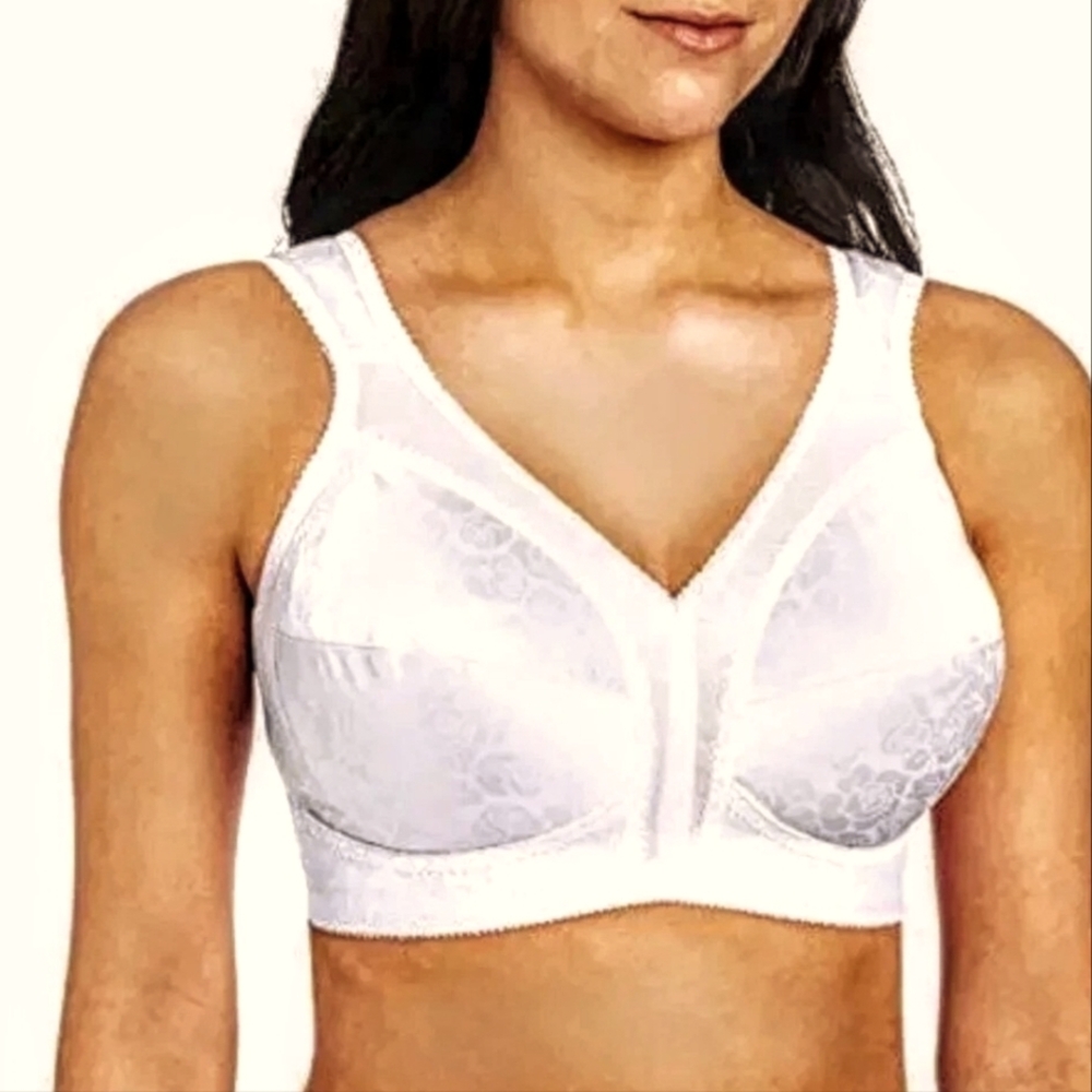 PLAYTEX 18-HOUR BRA Comfort Straps & Wirefree White 42C #4693 BEST SELLER